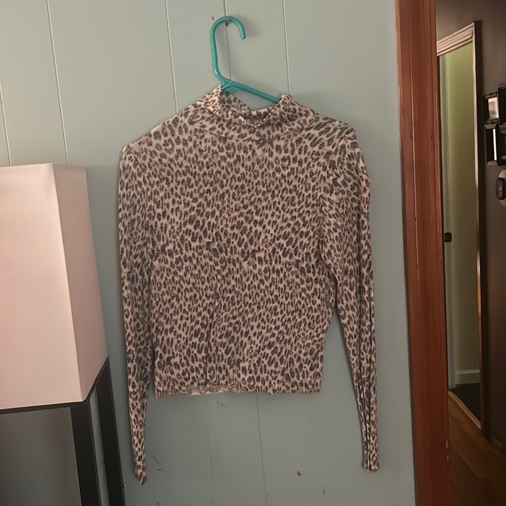 Cheetah print turtleneck